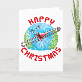 Trombone-julkort Trombonist Brass Musician Tack Kort