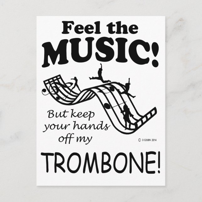 Trombone känner musiken vykort (Framsida)