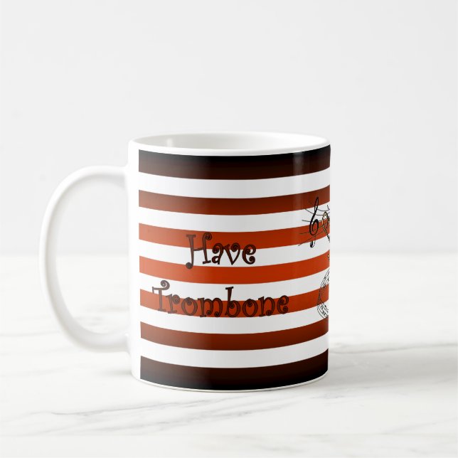Trombone ~ kommer att resa ~ Musical Rand ~ Kaffemugg (Vänster)