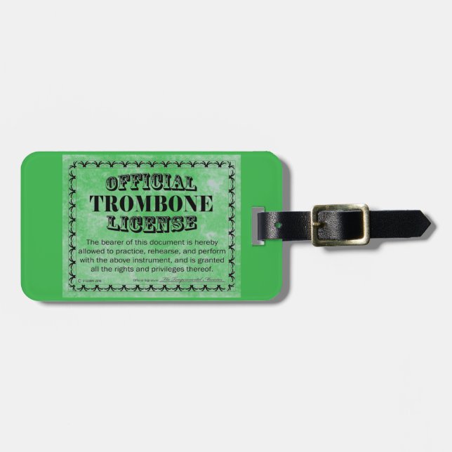 Trombone License Bagagebricka (Horisontell Framsida)