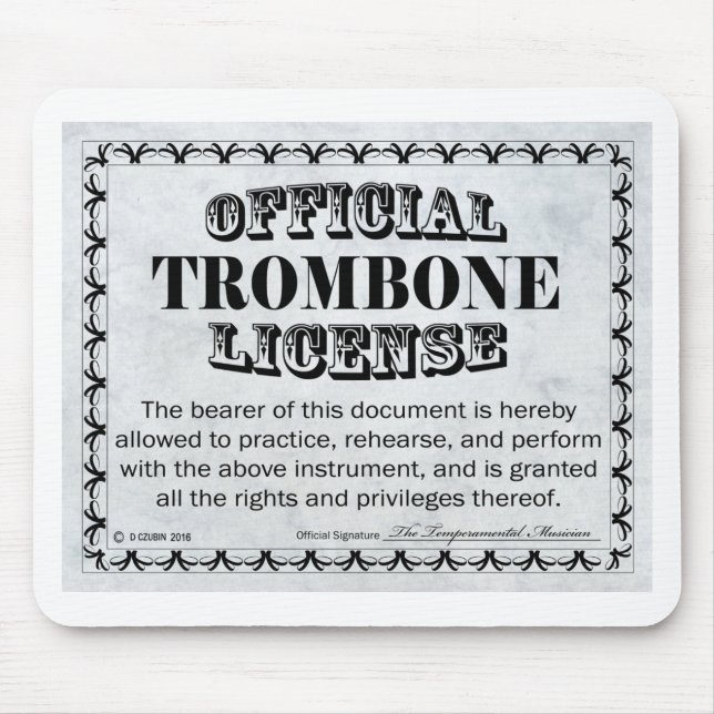 Trombone License Musmatta (Framsidan)