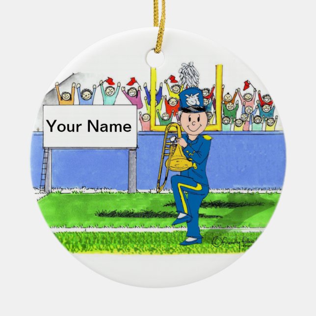 Trombone - Male Julgransprydnad Keramik (Framsidan)