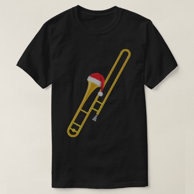 Trombone Marching Band Ugly jul Shirt Gift T (Design framsida)