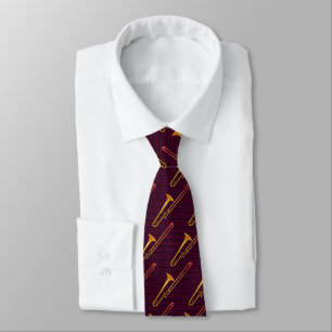 Trombone Maroon Neck Tie Slips