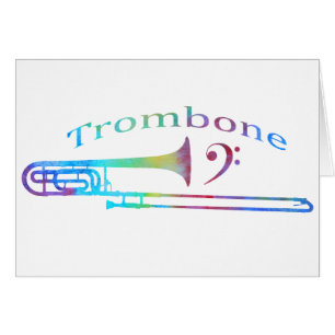 Trombone med basklav hälsningskort