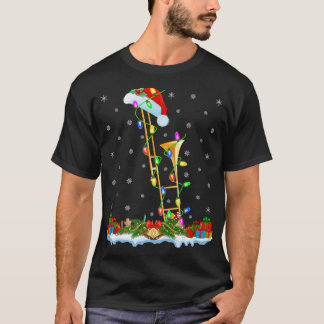 Trombone Music Älskare Matching Santa Hat Trombone T Shirt