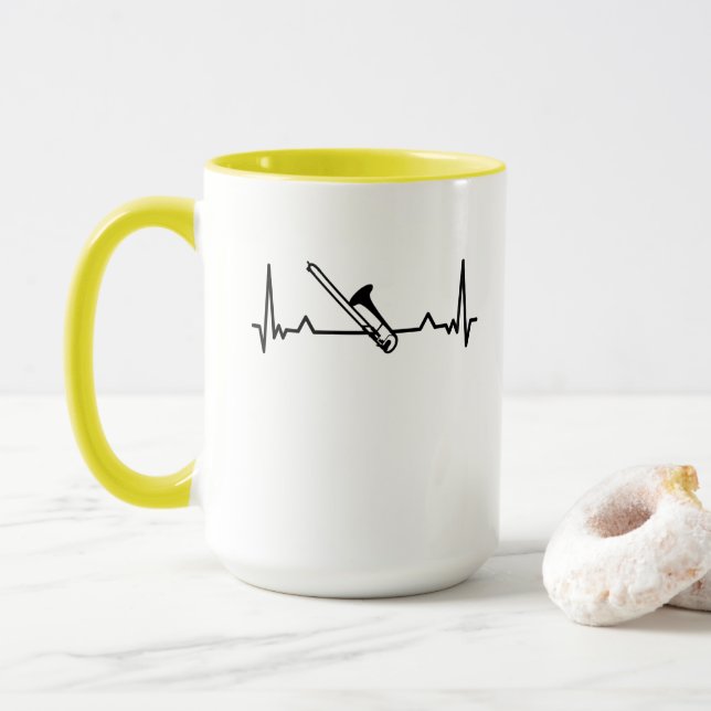 Trombone Music Heartslag Funny Gifts Mugg (Med munk)