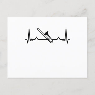 Trombone Music Heartslag Funny Gifts Vykort
