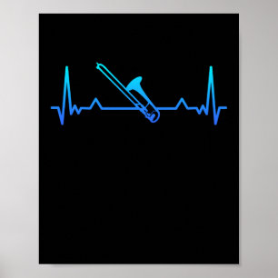 Trombone Music Heartslag Funny Mamma Gift Poster