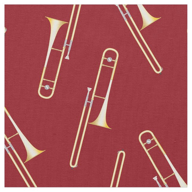 Trombone Music Musician Robe Decor Red Tyg (Närbild)