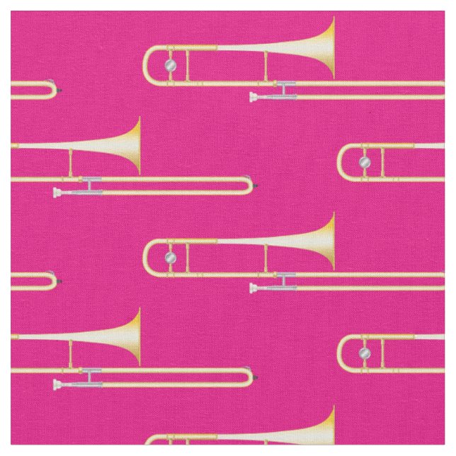 Trombone Music Musician Room Decor Rosa Tyg (Närbild)
