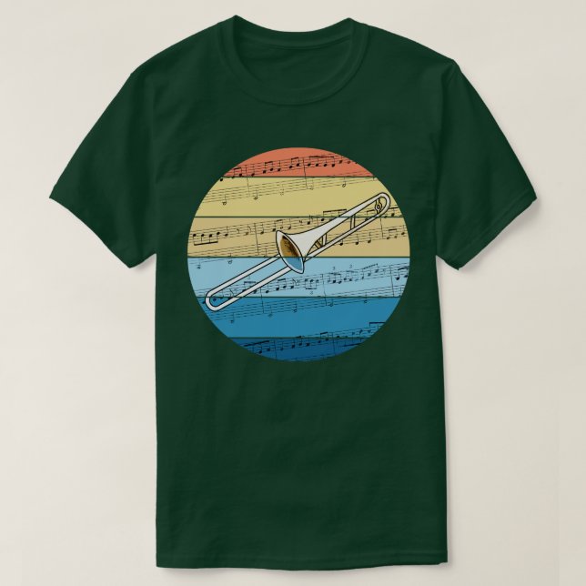 Trombone Music Notation Trombonist Brass Musician T Shirt (Design framsida)