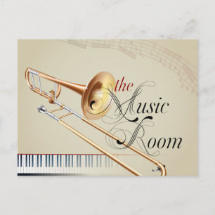 Trombone Music Room Vykort