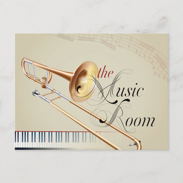 Trombone Music Room Vykort (Framsida)