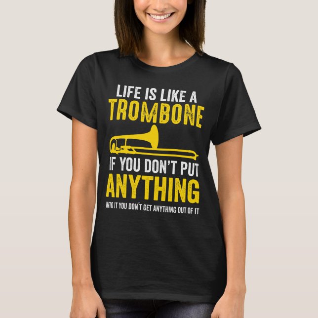Trombone Music Trombone Player Marching Band Gift T Shirt (Framsida)