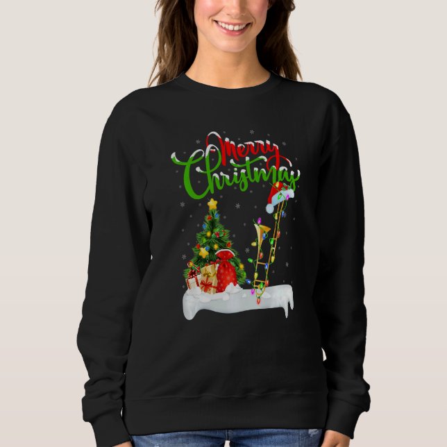 Trombone Music  Xmas Decorations Trombone Christma T Shirt (Framsida)