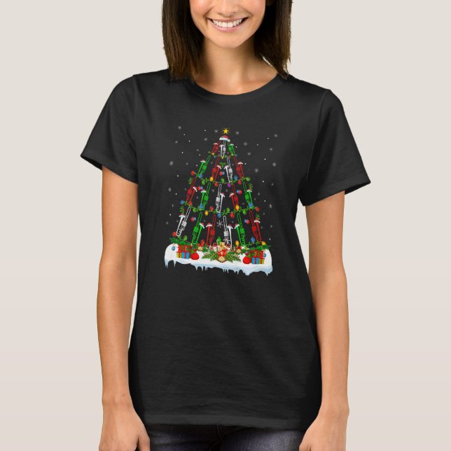 Trombone Music  Xmas Lights Trombone Christmas Tre T Shirt (Framsida)