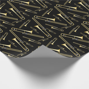 Trombone Musician Band Teacher Wrapping Papper Presentpapper
