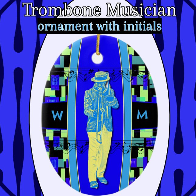 Trombone Musician med Initialer Ornament (Skapare uppladdad)