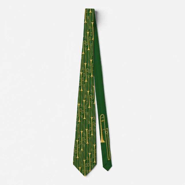 Trombone Neck Tie (Grönt) Slips (Framsida)
