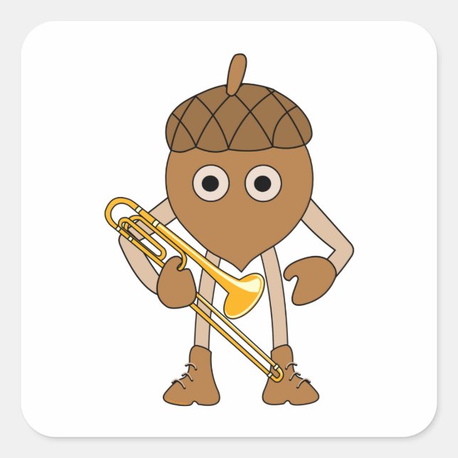 Trombone Nöt Fyrkantigt Klistermärke (Framsida)