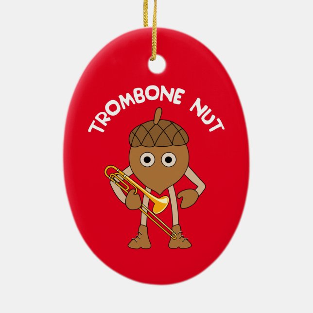 Trombone Nöt Text Ceramic Ornament (Baksidan)