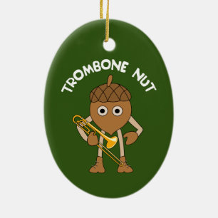 Trombone Nöt Text Julgransprydnad Keramik