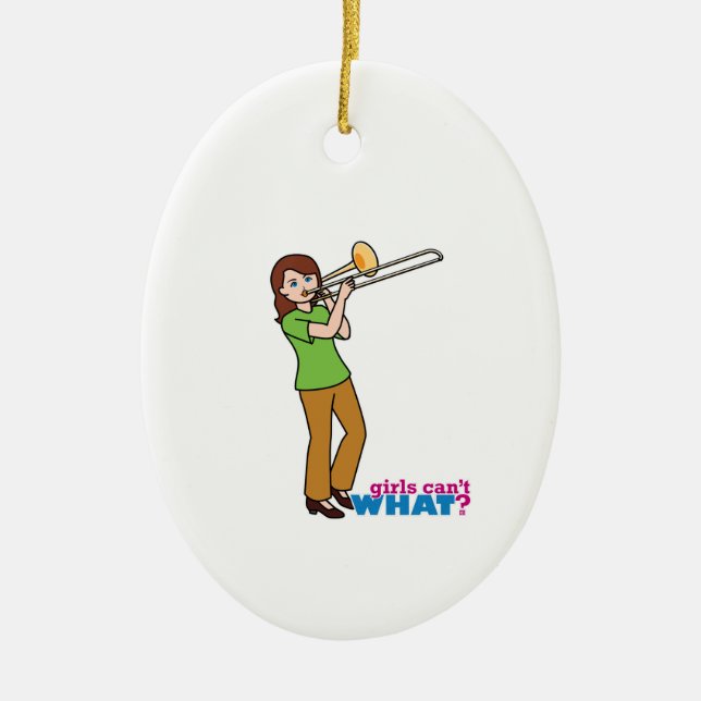 Trombone-player 2 julgransprydnad keramik (Framsidan)