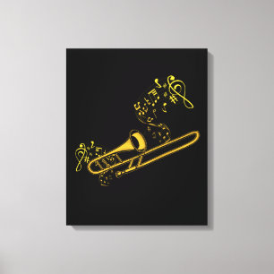 Trombone Player Brass Music Instrument Big Band Canvastryck