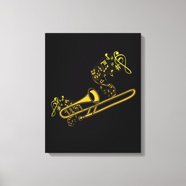 Trombone Player Brass Music Instrument Big Band Canvastryck (Framsida)