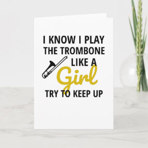 Trombone Player Girl Trombonist Women Trombone Kort