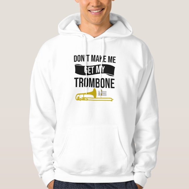 Trombone Player-presentationer| Trombonist på trom Hoodie (Framsida)