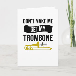 Trombone Player-presentationer Trombonist på trom Kort