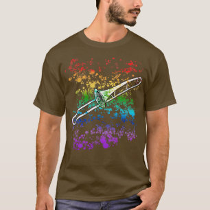 Trombone Rainbow Färg Trombonist Brass Musician T Shirt