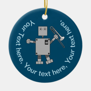 Trombone Robot Julgransprydnad Keramik