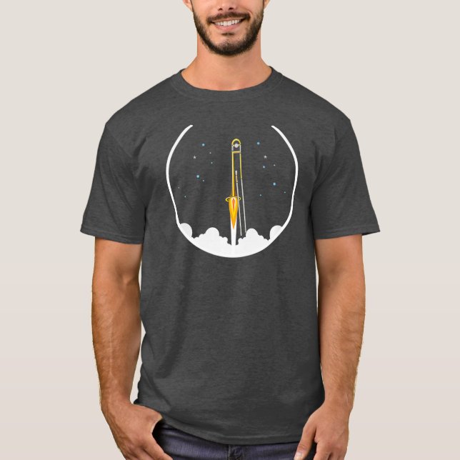 TROMBONE ROCKET-konsert Band Marching Band Funny T Shirt (Framsida)