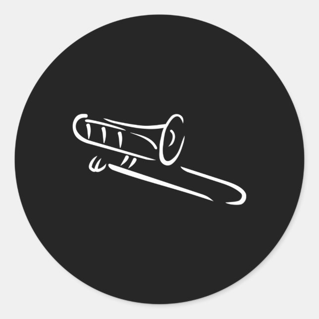Trombone Runt Klistermärke (Framsida)