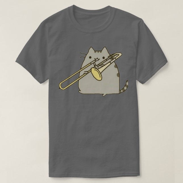 Trombone-saxofon, katt uppspelning  t shirt (Design framsida)