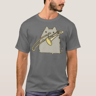 Trombone-saxofon, katt uppspelning  t shirt