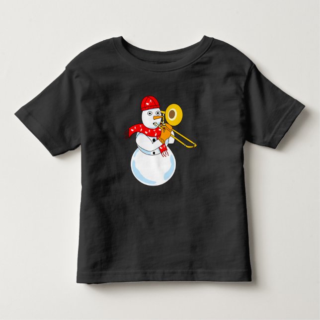 Trombone Snögubbe T Shirt (Framsida)