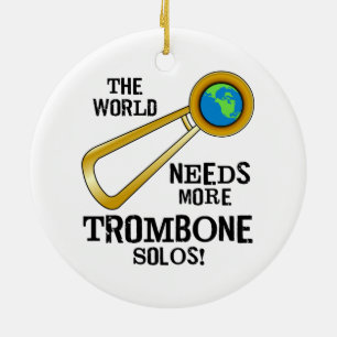 Trombone Solos Julgransprydnad Keramik