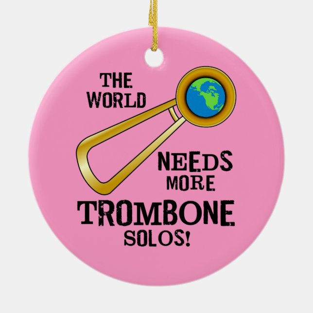 Trombone Solos Julgransprydnad Keramik (Baksidan)