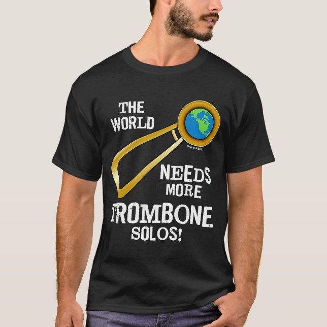 Trombone Solos Musical Instrument T Shirt (Framsida)