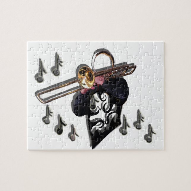 trombone-spelare för musikdesign pussel (Horisontell)