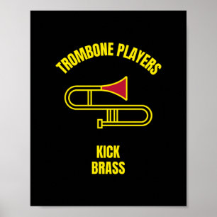 Trombone-spelare sparkar i brus poster