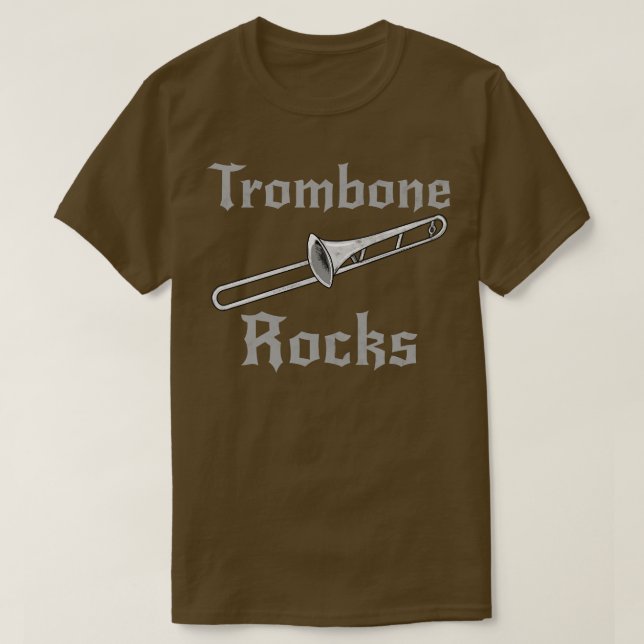 Trombone Sten Trombonist Goth Heavy Sten Brass Mu T Shirt (Design framsida)