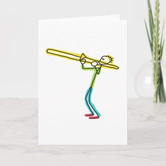 Trombone Stickman Kort (Framsida)