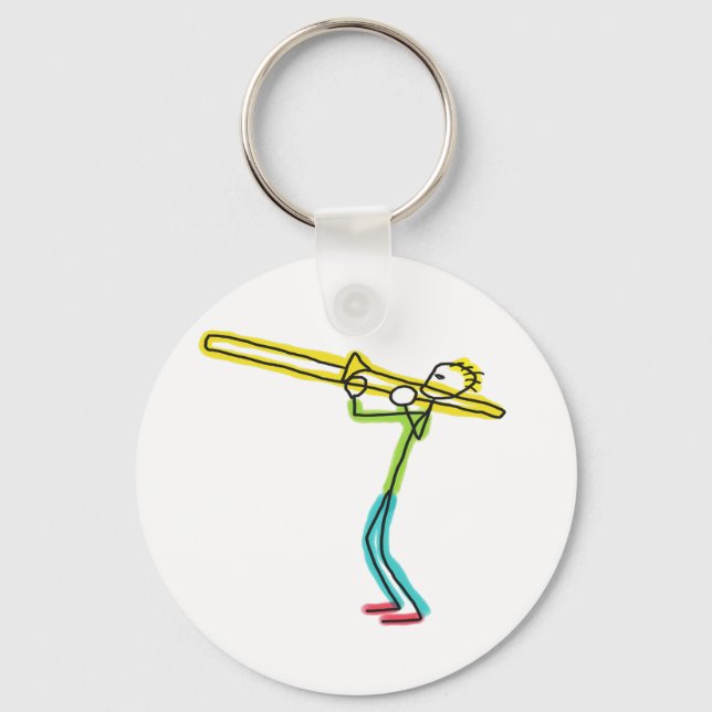 Trombone Stickman Nyckelring (Framsida)