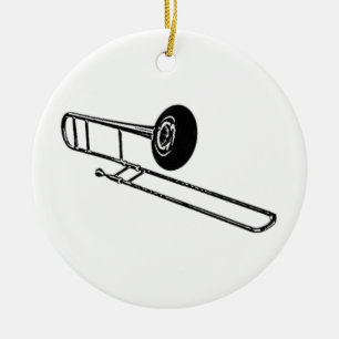 Trombone "teckning ", julgransprydnad keramik