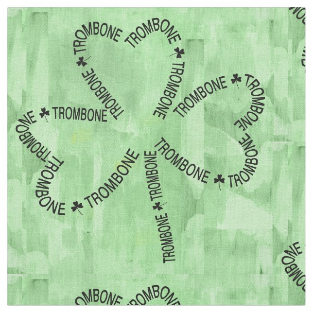 Trombone Text Shamrock Tyg (Närbild)